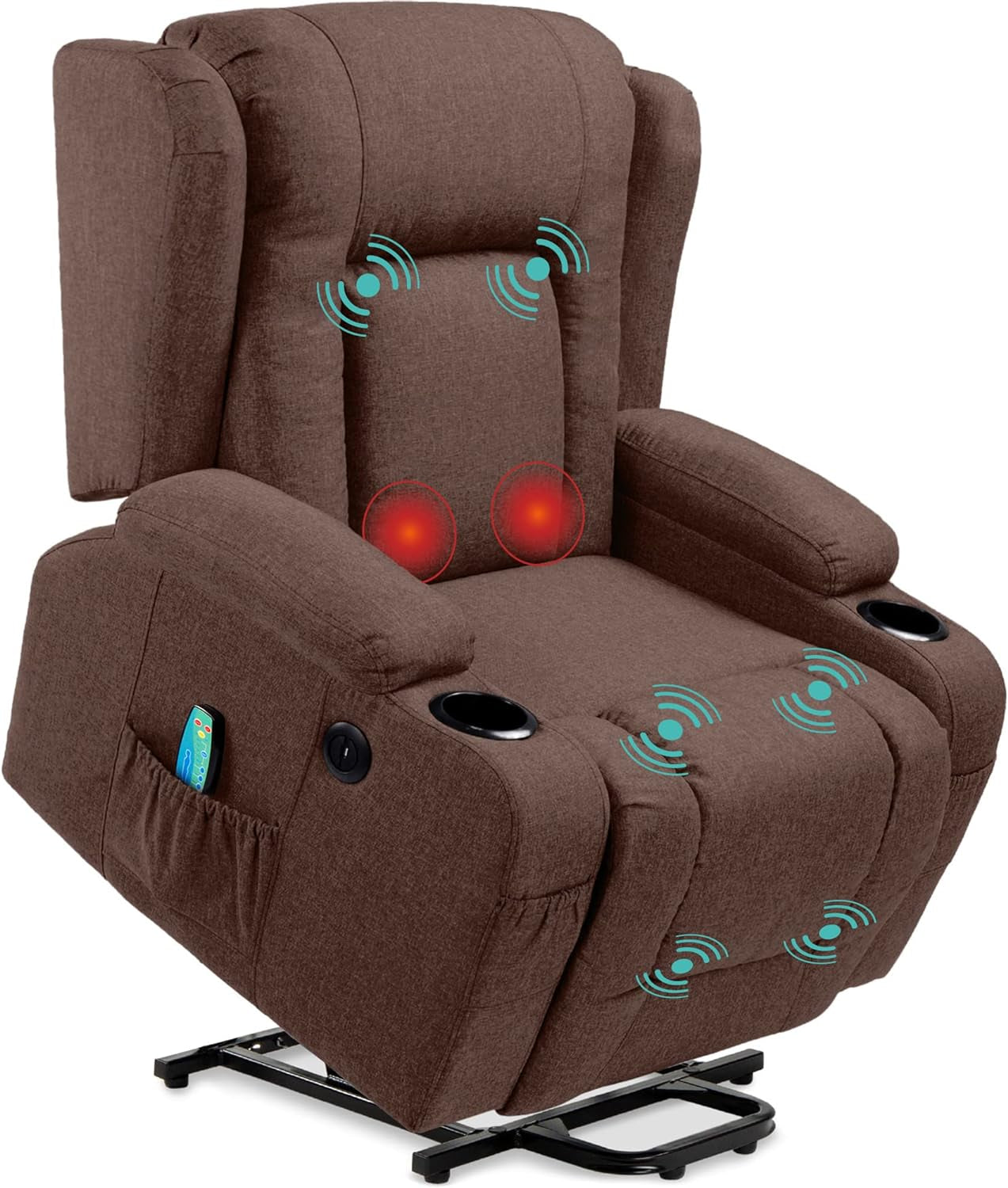 Modern Linen Electric Power Lift Chair, Recliner Massage Chair,