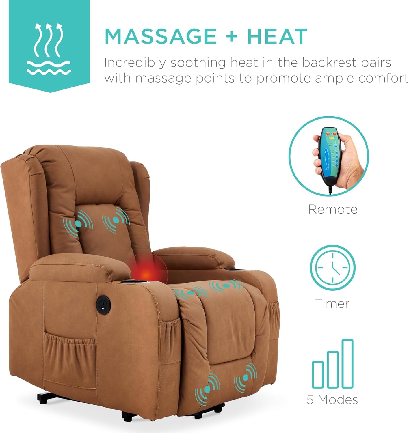 PU Leather Electric Power Lift Chair, Recliner Massage Chair,