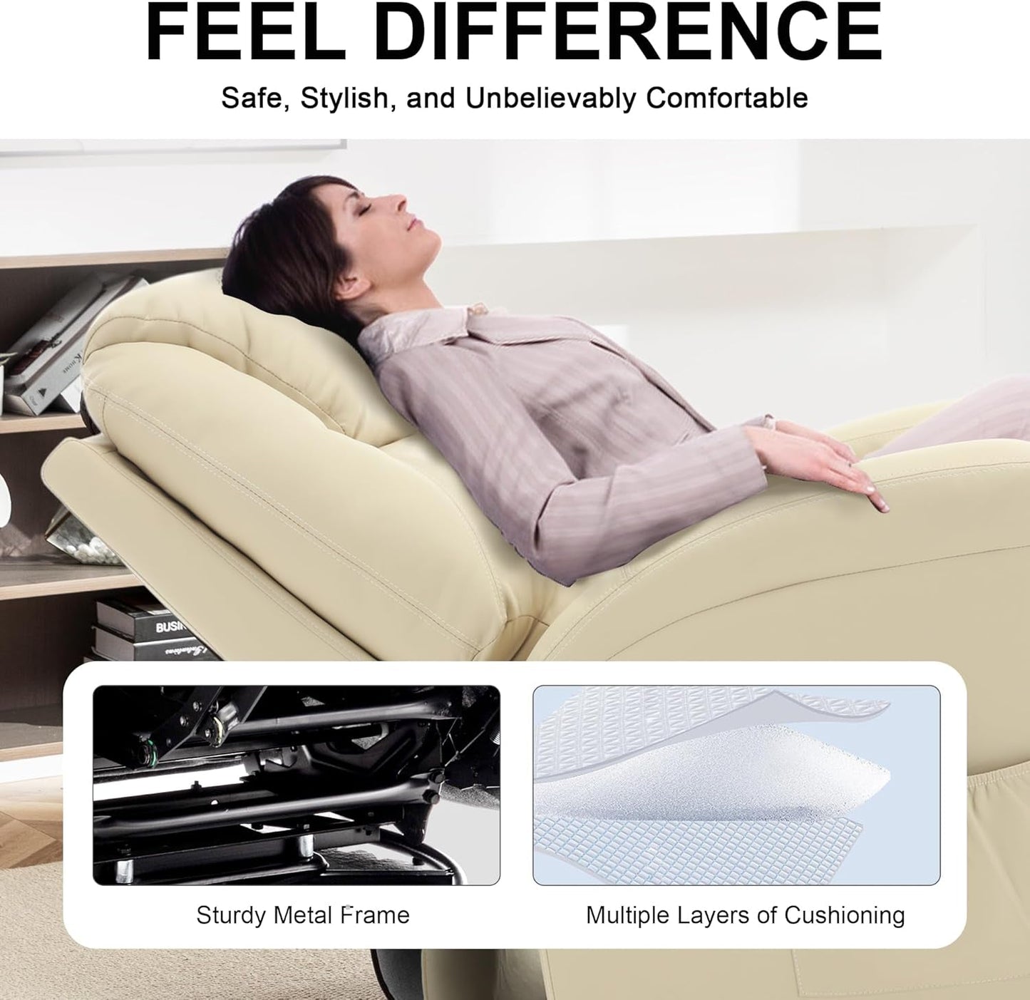 Recliner Chair, Rocking Chair with Massage and Heat, 360° Swivel