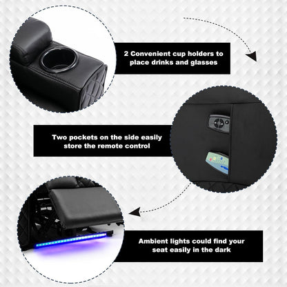Power Recliner Chair PU Leather Electric Massage Recliner Sofa for