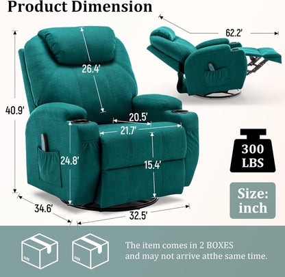 Recliner Chair, Rocking Recliner Chair for Adults with Massage and