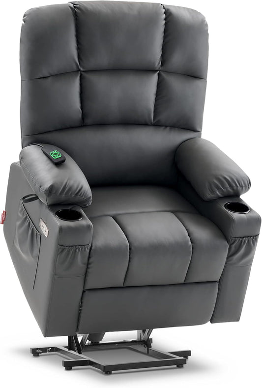 Large Lay Flat Dual Motor Power Lift Recliner Chair Sofa with Massage