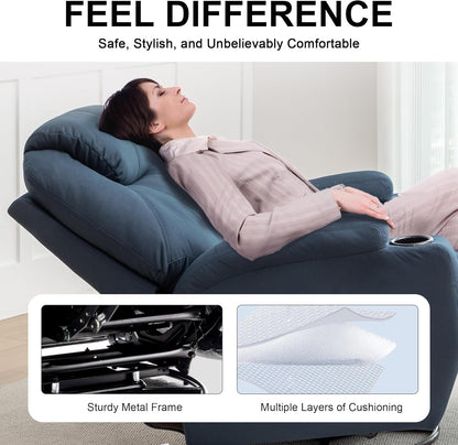 Recliner Chair, Rocking Chair with Massage and Heat, 360° Swivel