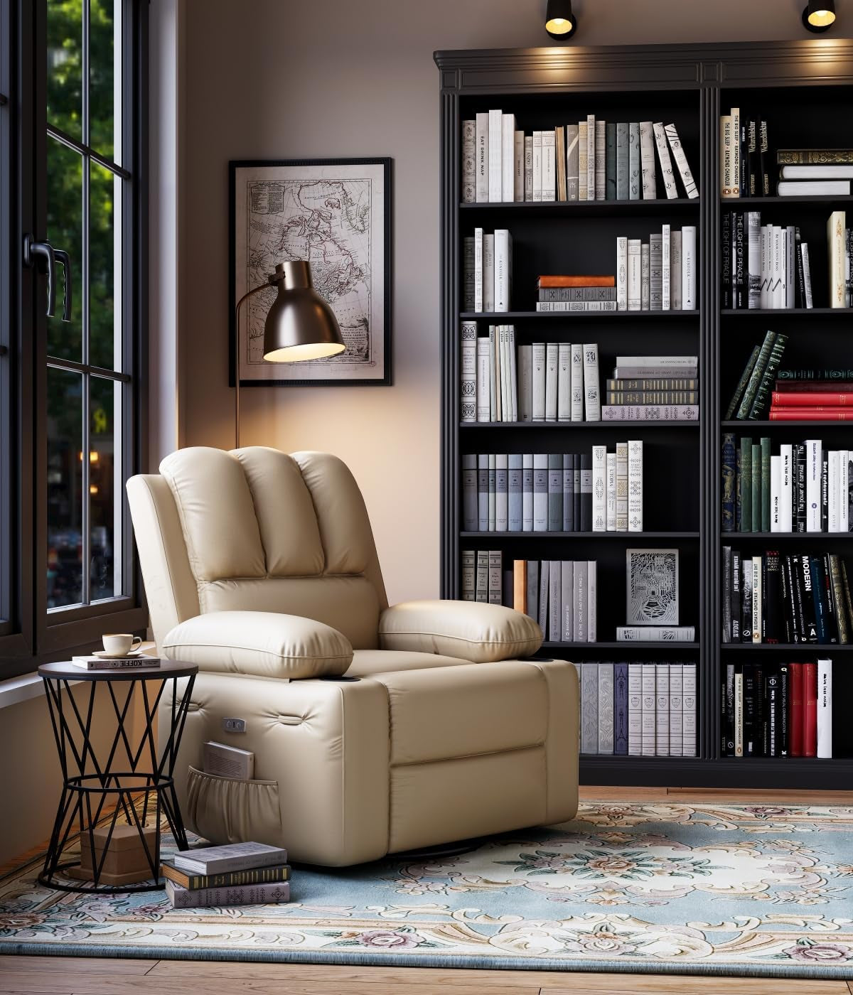 Oversized 27" Recliner Chairs with Heat and Massage - 360° Swivel Lazy