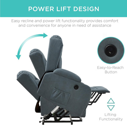 PU Leather Electric Power Lift Chair, Recliner Massage Chair,