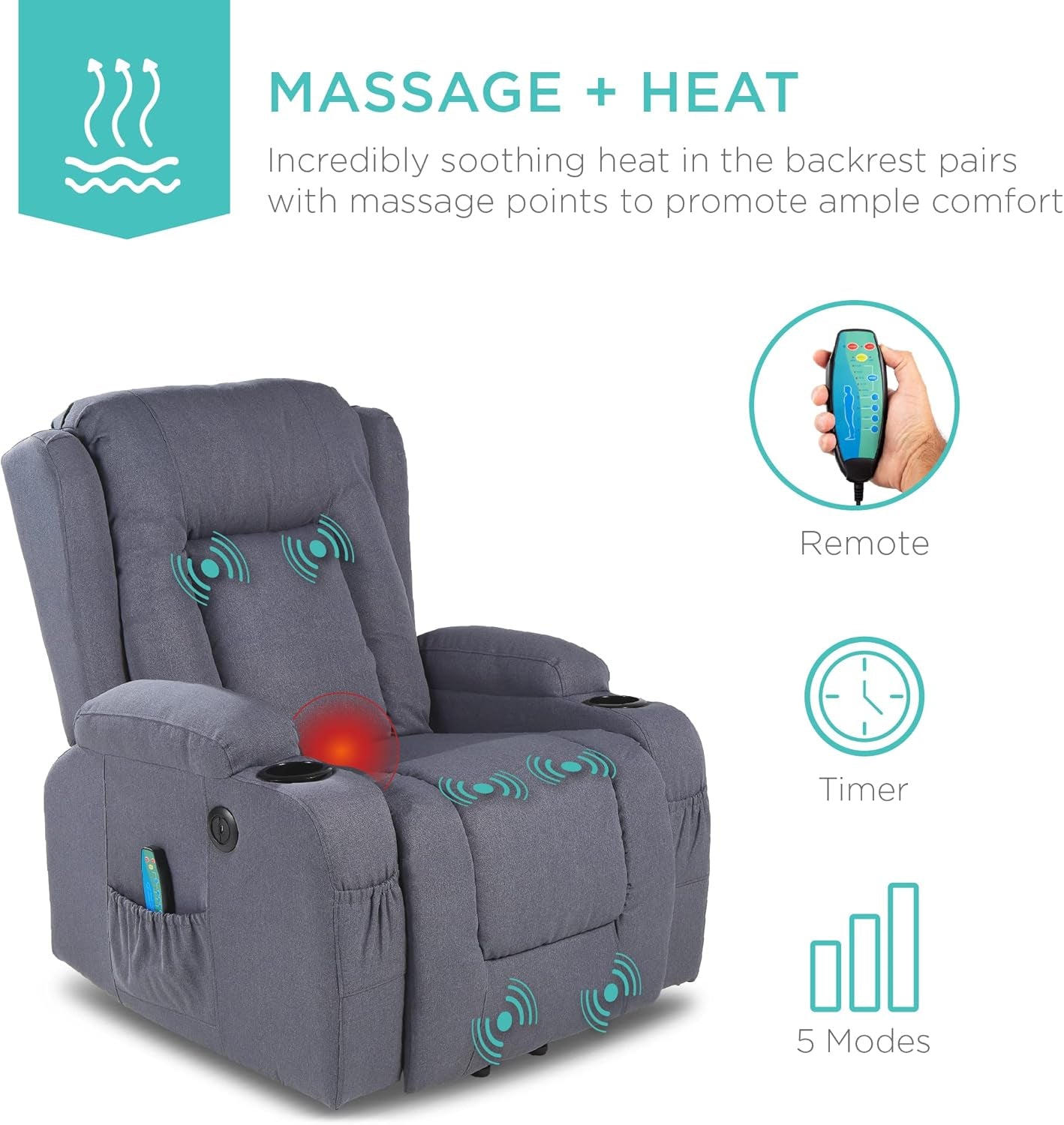 Modern Linen Electric Power Lift Chair, Recliner Massage Chair,