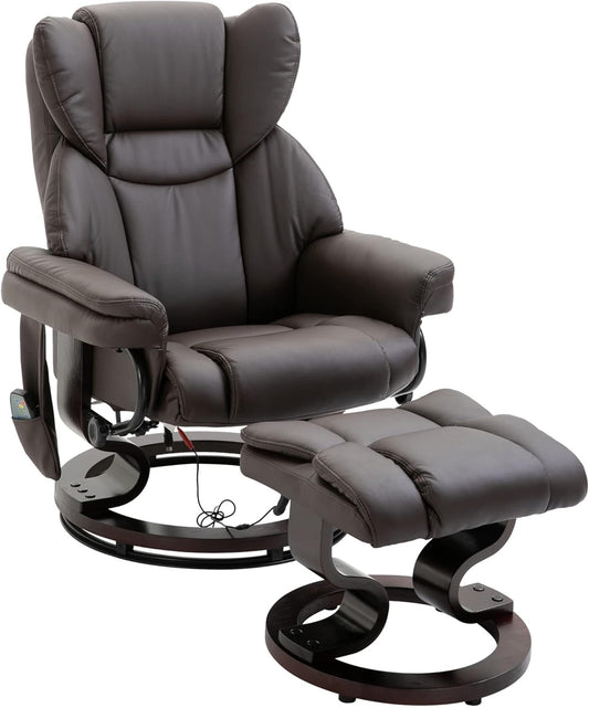 Massage Recliner Chair with Ottoman Footrest, 10 Vibration Points,