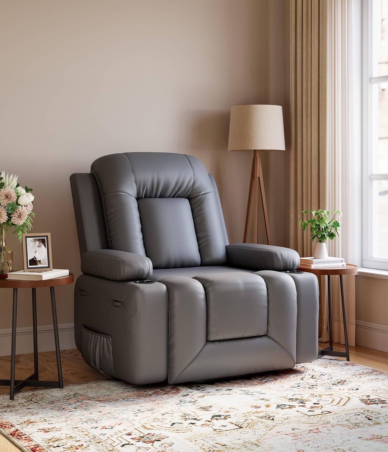 Power Lift Recliner Chair - Heat and Massage, Adjustable Back and