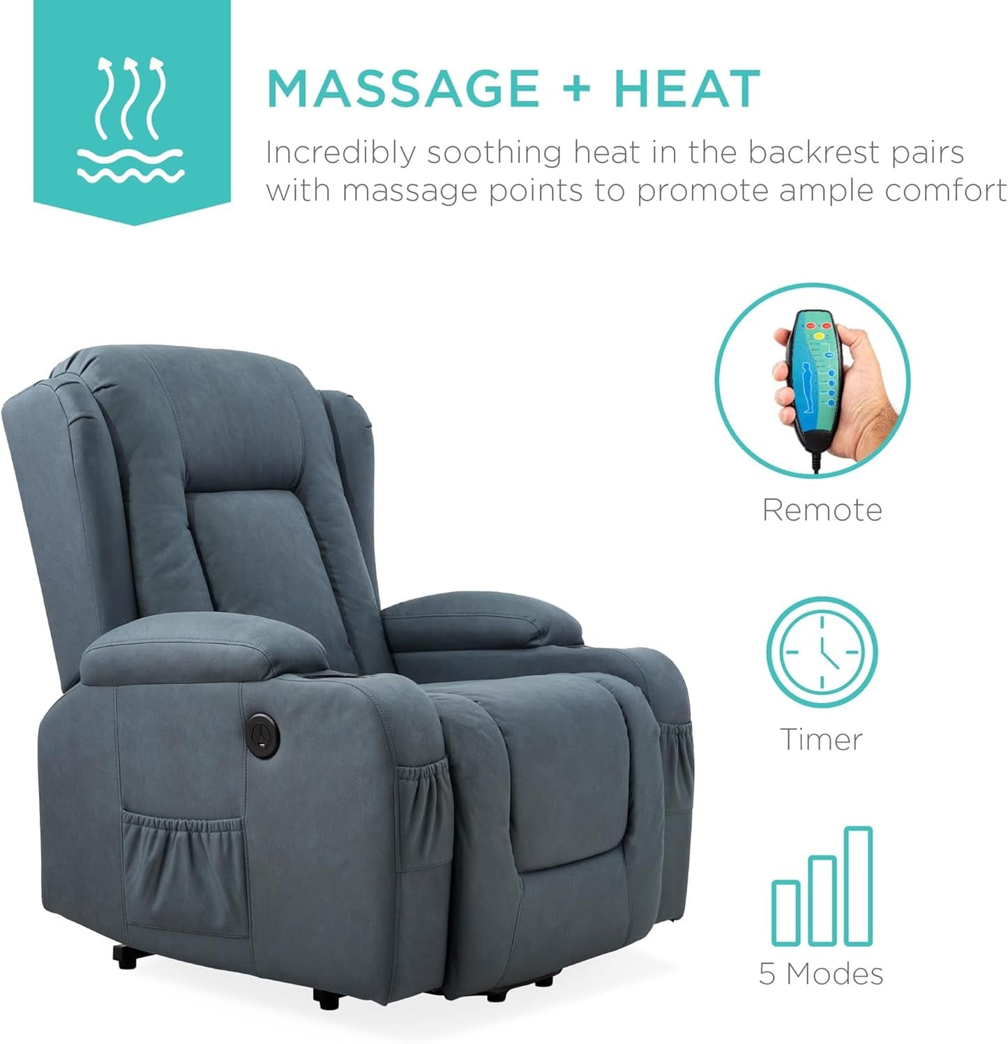 PU Leather Electric Power Lift Chair, Recliner Massage Chair,
