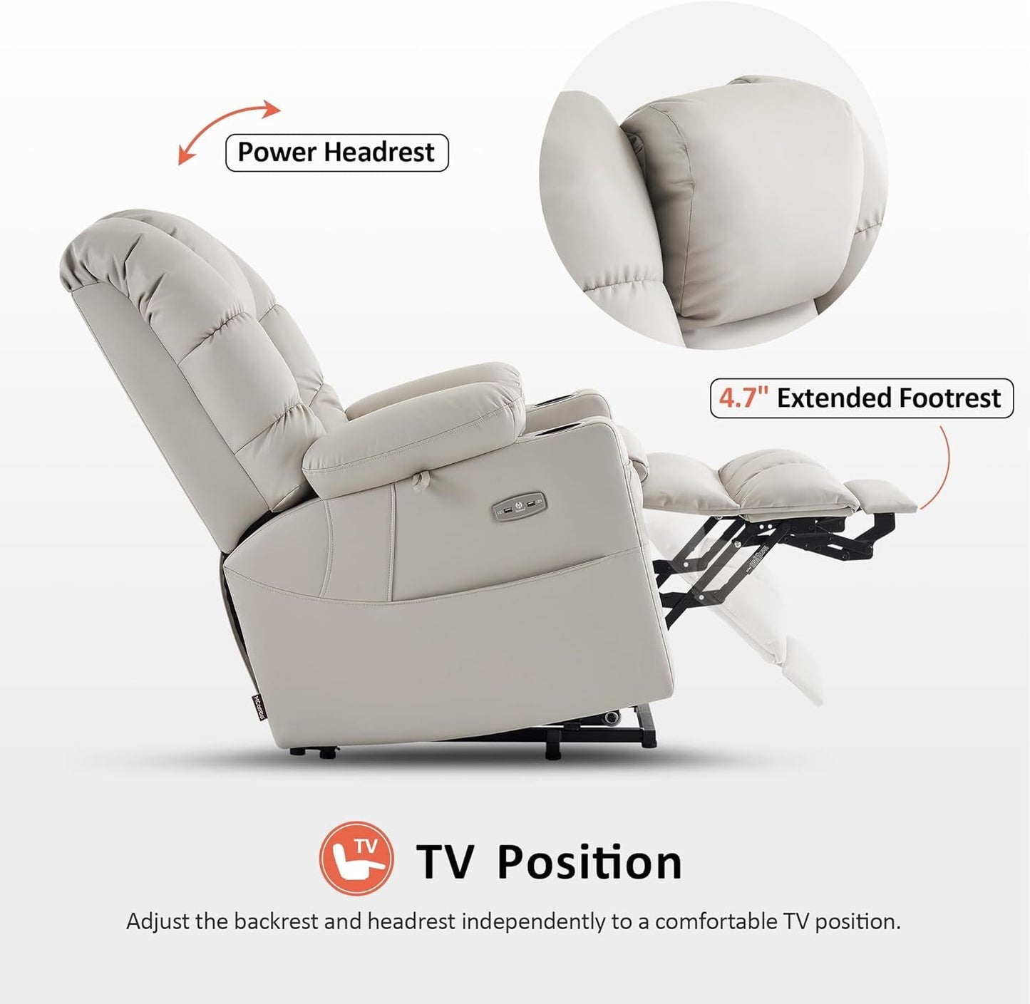 Dual Motor Power Lift Recliner Chair with Massage and Dual Heating,