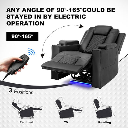 Power Recliner Chair PU Leather Electric Massage Recliner Sofa for