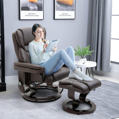 Massage Recliner Chair with Ottoman Footrest, 10 Vibration Points,