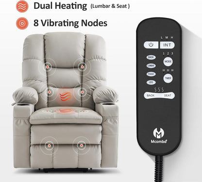 Dual Motor Power Lift Recliner Chair with Massage and Dual Heating,
