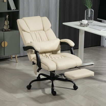 High Back Massage Office Chair with 6 Vibration Points, PU Leather