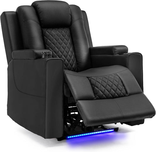 Power Recliner Chair PU Leather Electric Massage Recliner Sofa for