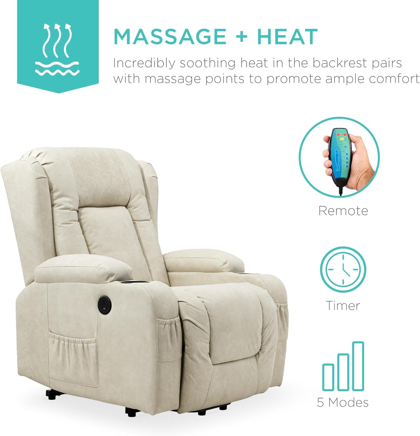 Leather Electric Power Lift Chair, Recliner Massage Chair,