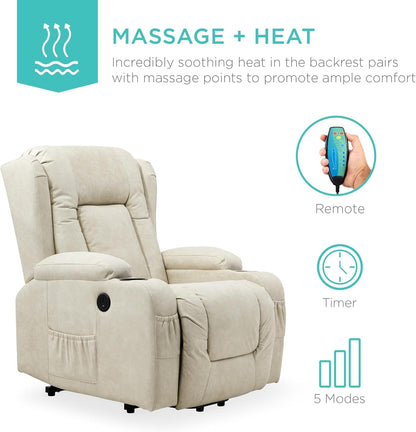 Leather Electric Power Lift Chair, Recliner Massage Chair,