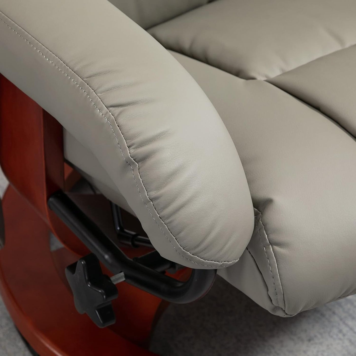Massage Recliner Chair with Ottoman, Swivel Recliner and Footrest,