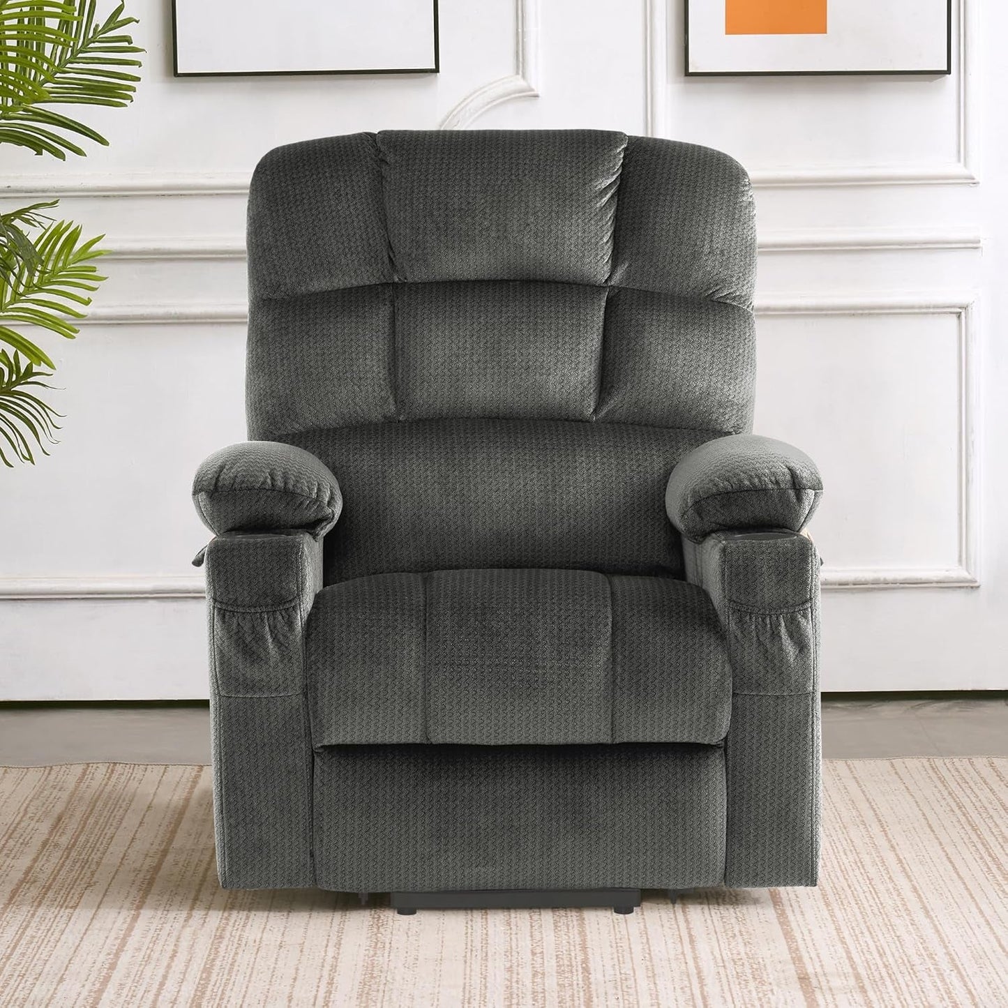 Dual Motor Power Lift Recliner Chair with Massage and Heat for Elderly
