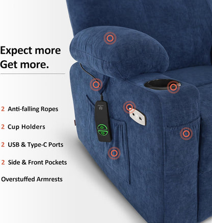 Small Power Lift Recliner Chair Sofa with Massage and Heat for Petite