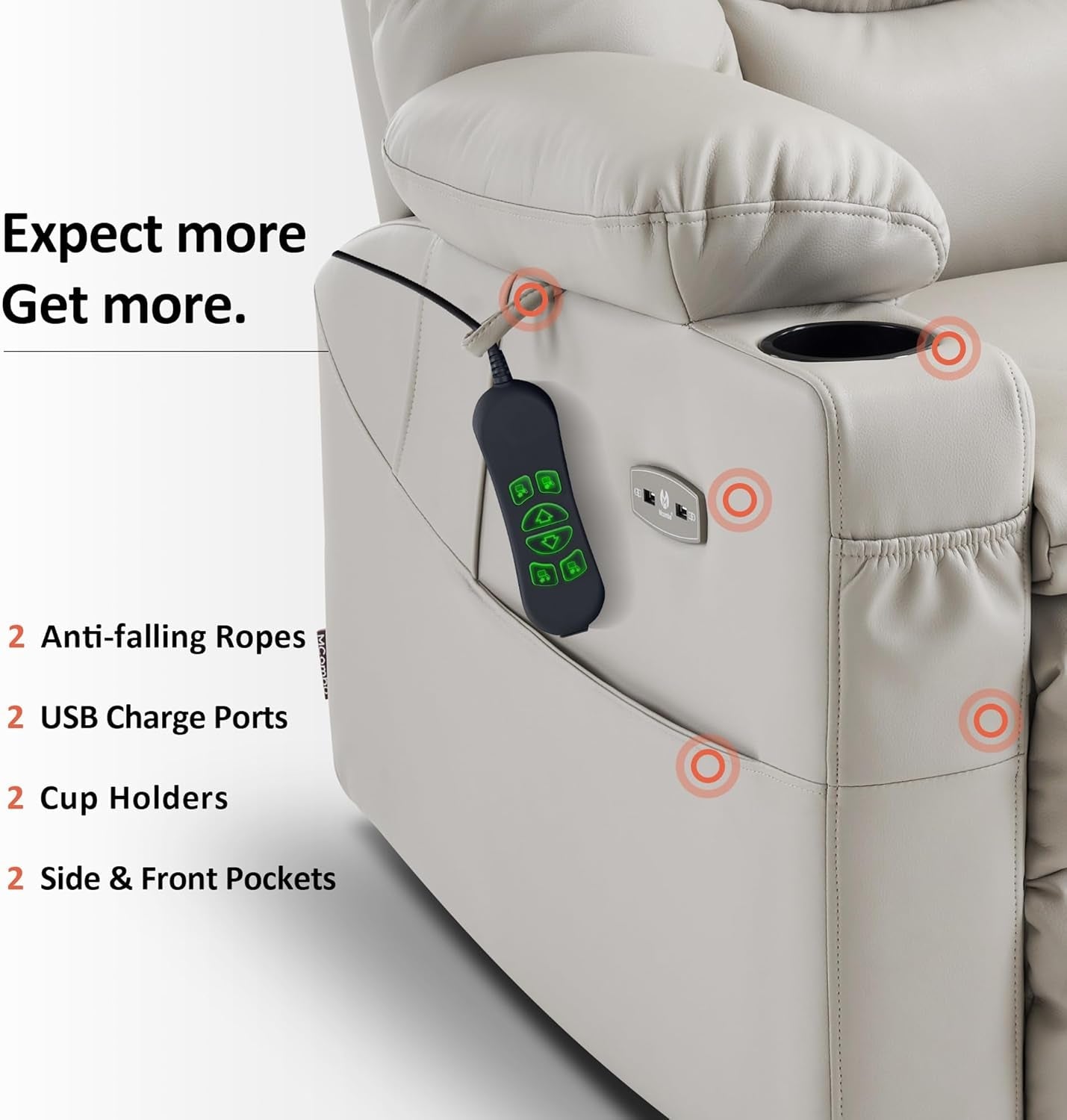 Dual Motor Power Lift Recliner Chair with Massage and Dual Heating,