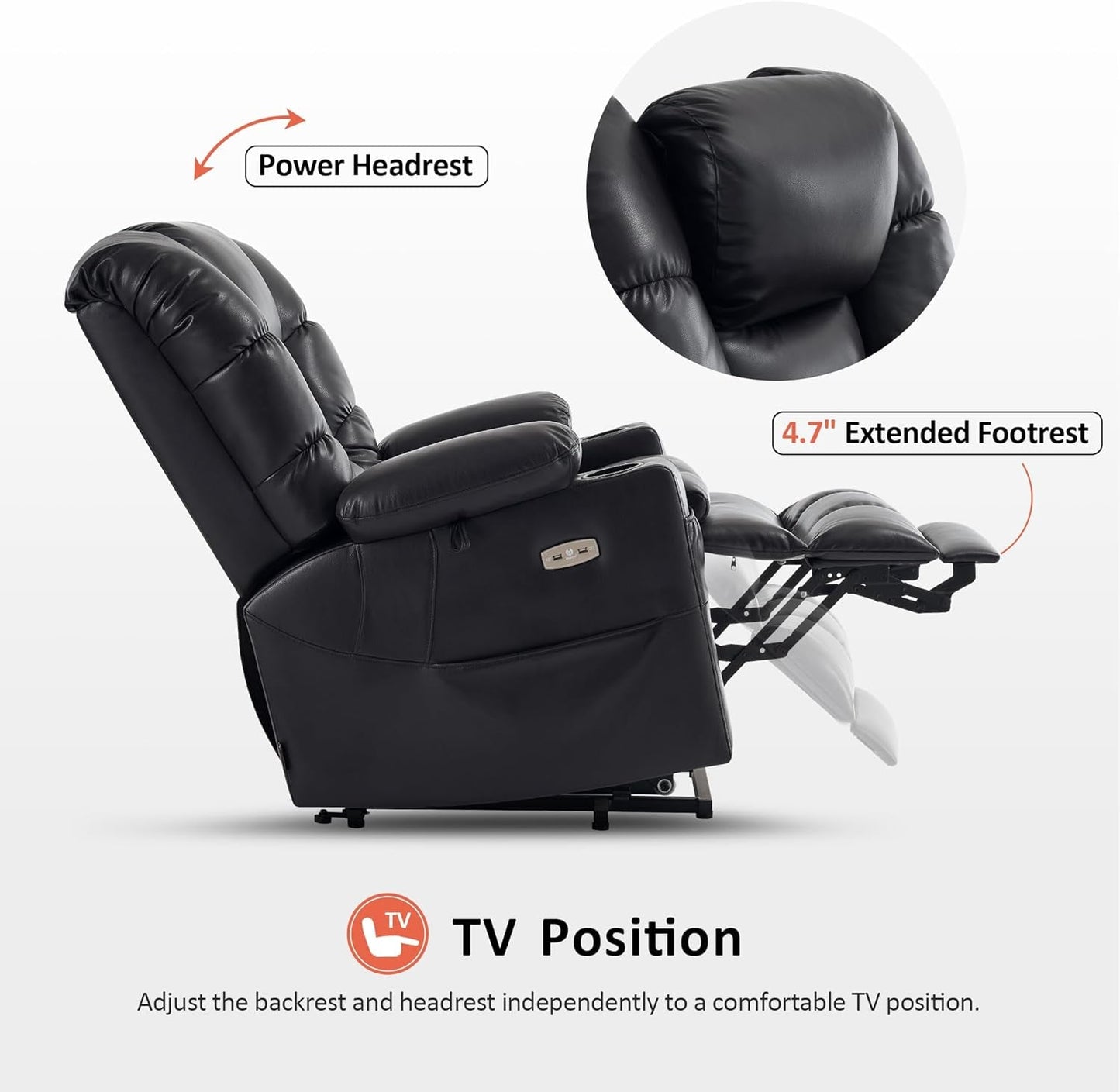 Dual Motor Power Lift Recliner Chair with Massage and Dual Heating,
