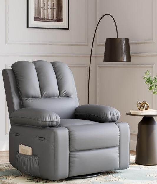 Oversized Recliner Chairs with Heat and Massage - 360° Swivel Lazy