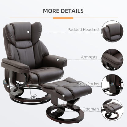 Massage Recliner Chair with Ottoman Footrest, 10 Vibration Points,