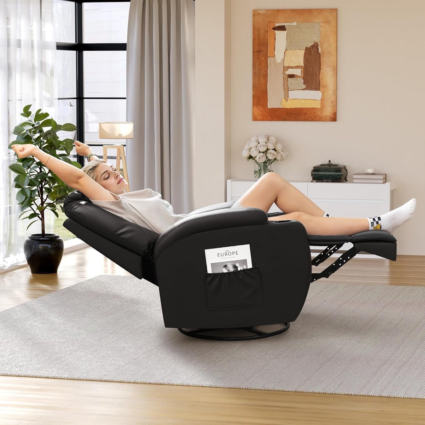 Recliner Chair, Rocking Massage Chairs, Home Reclining Sofa Chair, PU