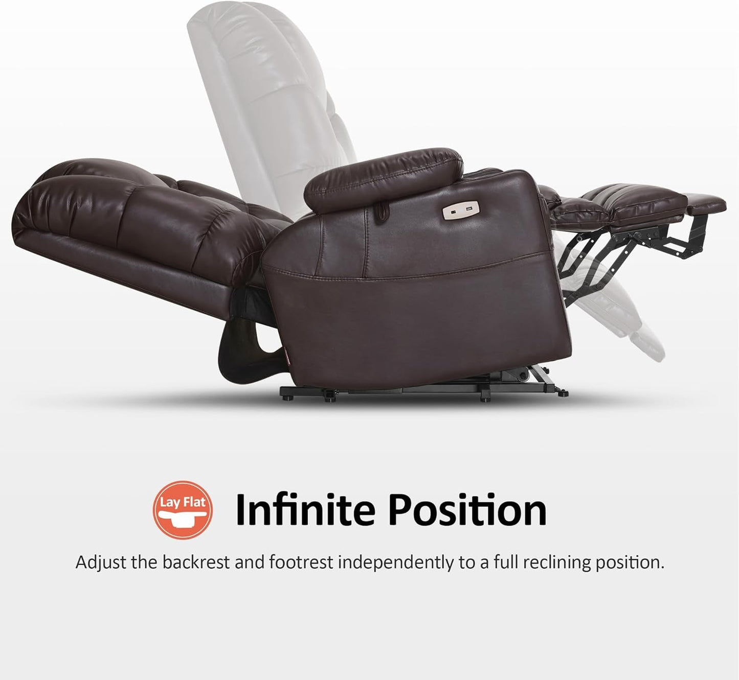 Dual Motor Power Lift Recliner Chair with Massage and Dual Heating,