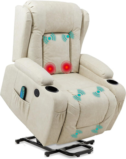 Leather Electric Power Lift Chair, Recliner Massage Chair,
