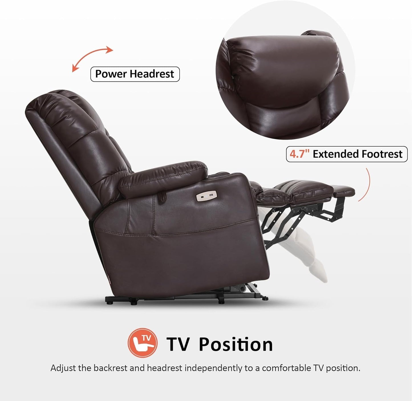 Dual Motor Power Lift Recliner Chair with Massage and Dual Heating,