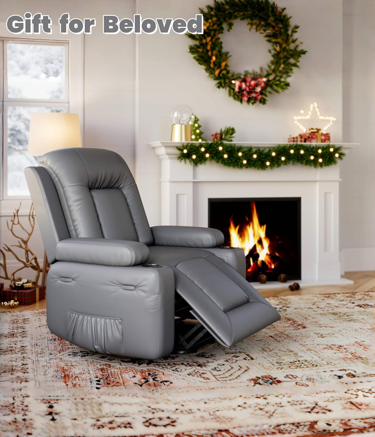 Power Lift Recliner Chair - Heat and Massage, Adjustable Back and