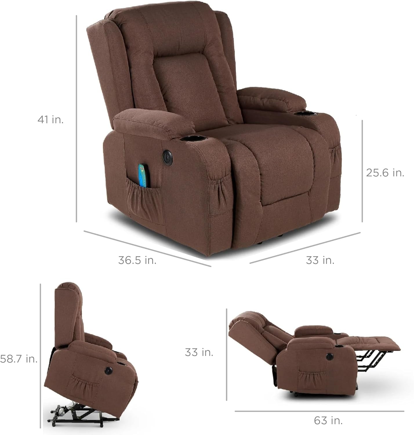 Modern Linen Electric Power Lift Chair, Recliner Massage Chair,