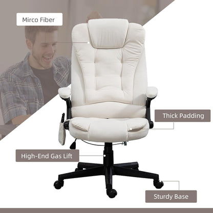 6 Point Vibrating Massage Office Chair with Heat, Velvet High Back