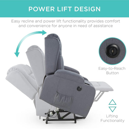 Modern Linen Electric Power Lift Chair, Recliner Massage Chair,