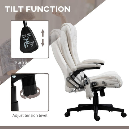 6 Point Vibrating Massage Office Chair with Heat, Velvet High Back