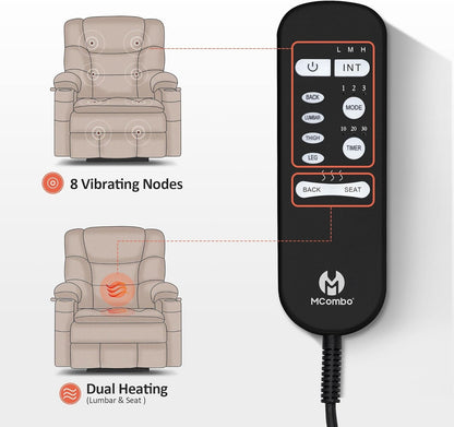 Dual Motor Power Lift Recliner Chair with Massage and Dual Heating,
