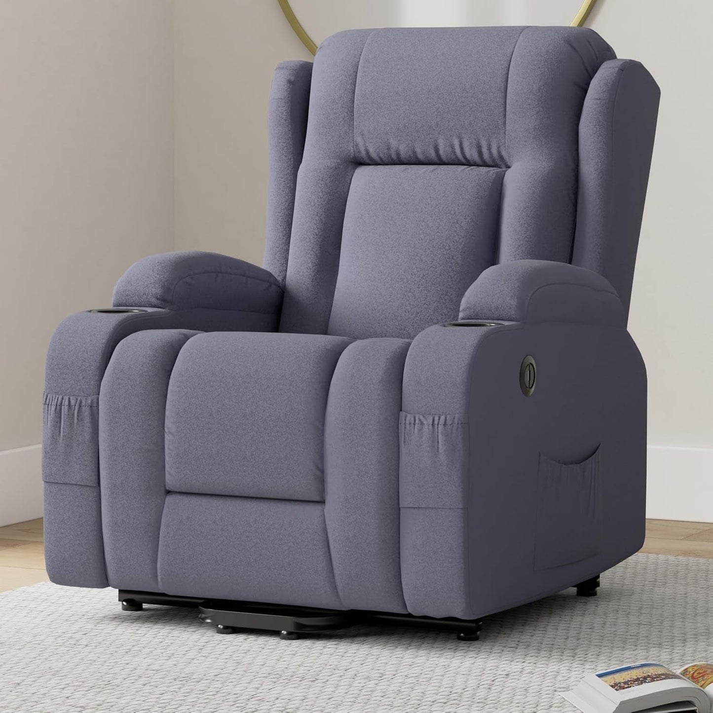 Modern Linen Electric Power Lift Chair, Recliner Massage Chair,