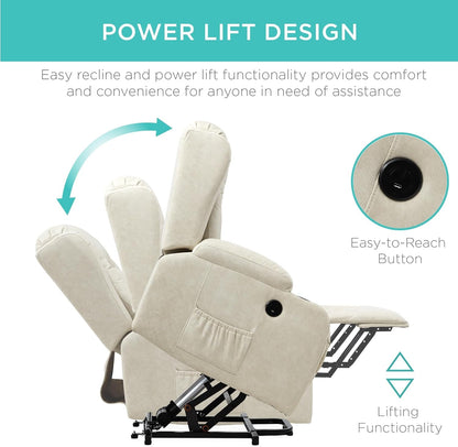 Leather Electric Power Lift Chair, Recliner Massage Chair,