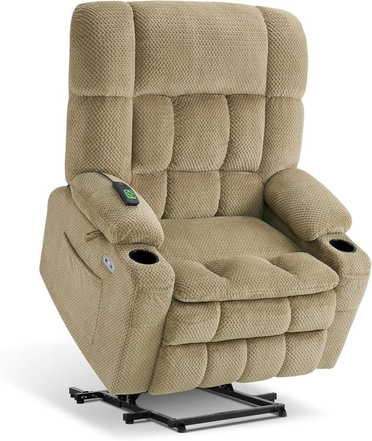 Large Dual Motor Power Lift Recliner Chair Sofa with Massage and Heat