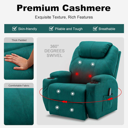 Recliner Chair, Rocking Recliner Chair for Adults with Massage and