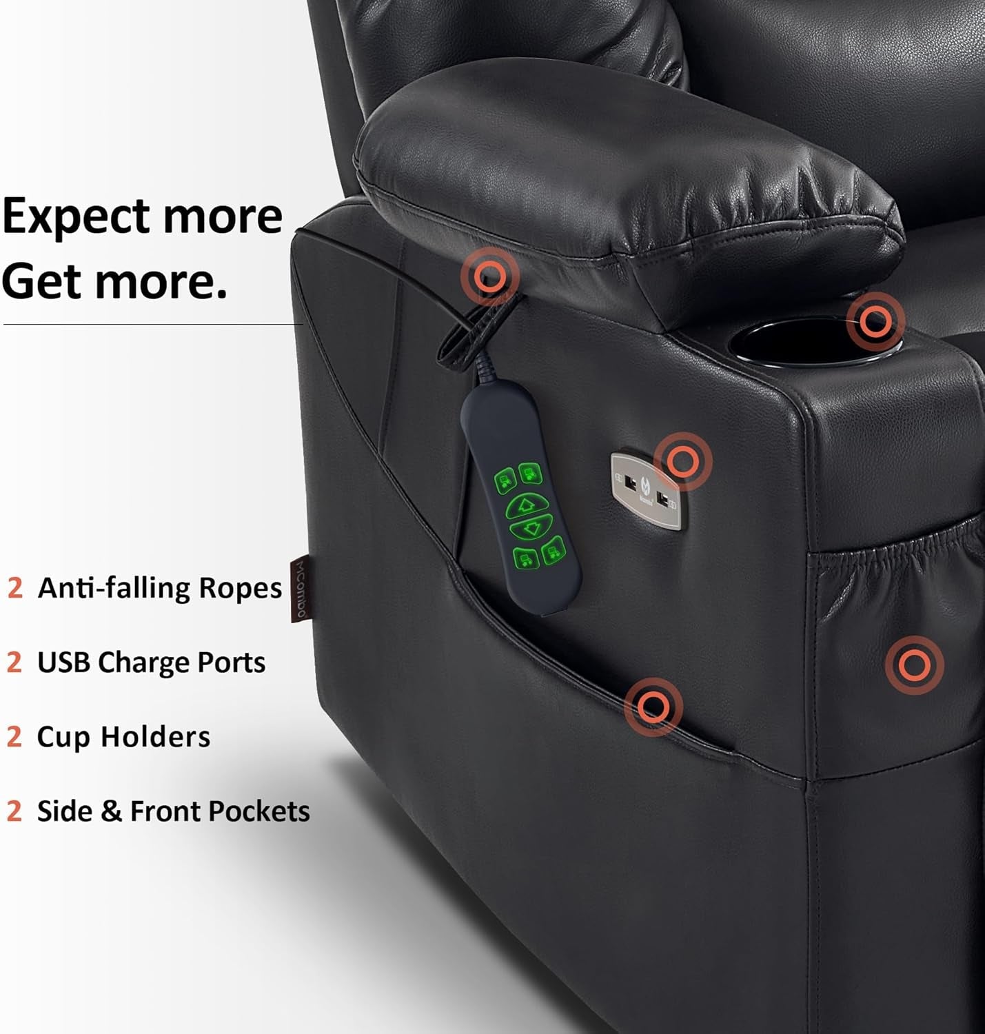 Dual Motor Power Lift Recliner Chair with Massage and Dual Heating,