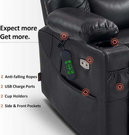Dual Motor Power Lift Recliner Chair with Massage and Dual Heating,