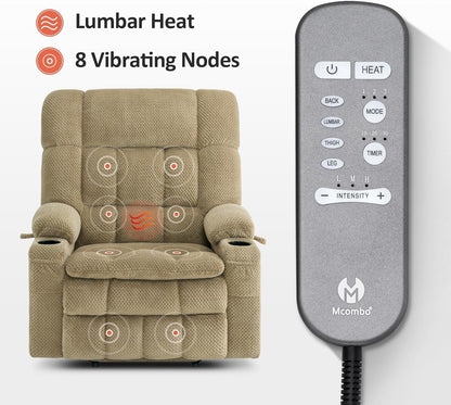 Large Dual Motor Power Lift Recliner Chair Sofa with Massage and Heat