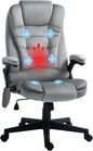 Heated Massage Office Chair, Reclining Velvet, Gray