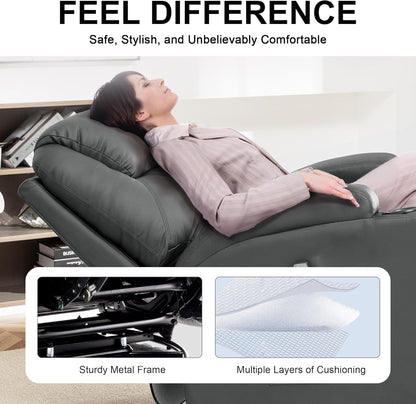 Recliner Chair, Rocking Chair with Massage and Heat, 360° Swivel