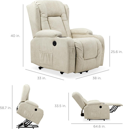 Leather Electric Power Lift Chair, Recliner Massage Chair,