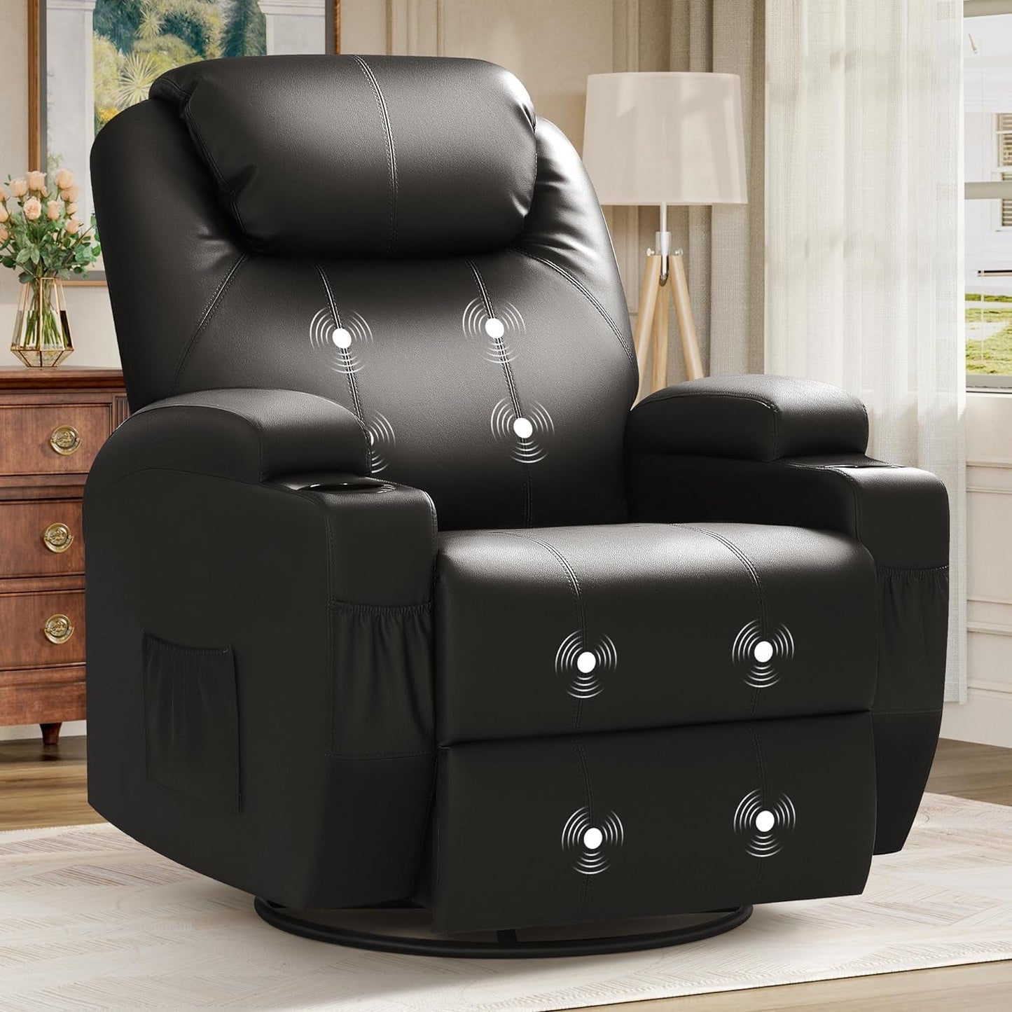 Recliner Chair, Rocking Massage Chairs, Home Reclining Sofa Chair, PU